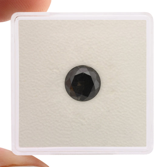 1.50 Carat Fancy Black Round Brilliant Diamond  GIA
