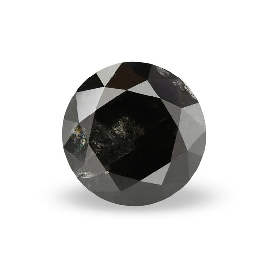 1.50 Carat Fancy Black Round Brilliant Diamond  GIA