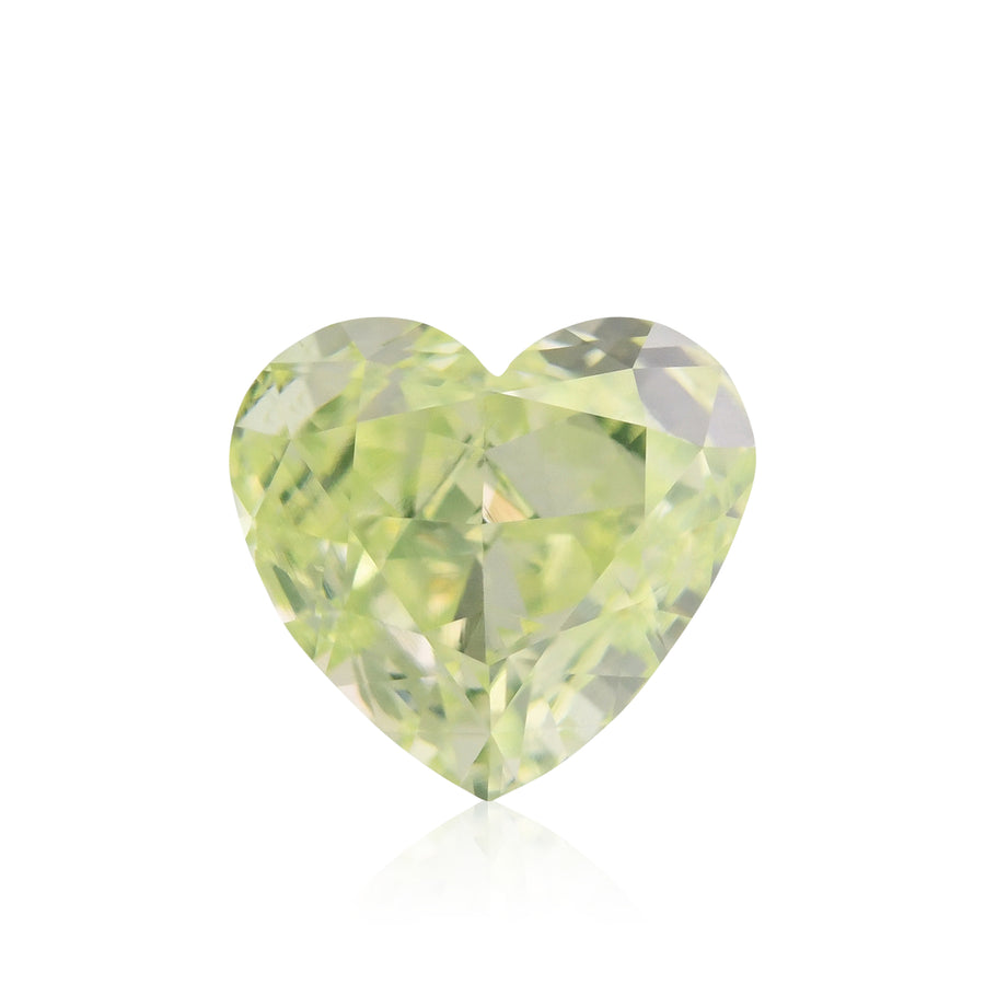 1.00 Carat Fancy Yellow Green HEART Diamond VS1 GIA