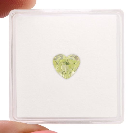 1.00 Carat Fancy Yellow Green HEART Diamond VS1 GIA