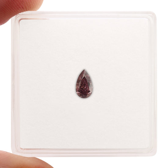 0.29 Carat Fancy Deep Pink Pear Diamond SI2 GIA