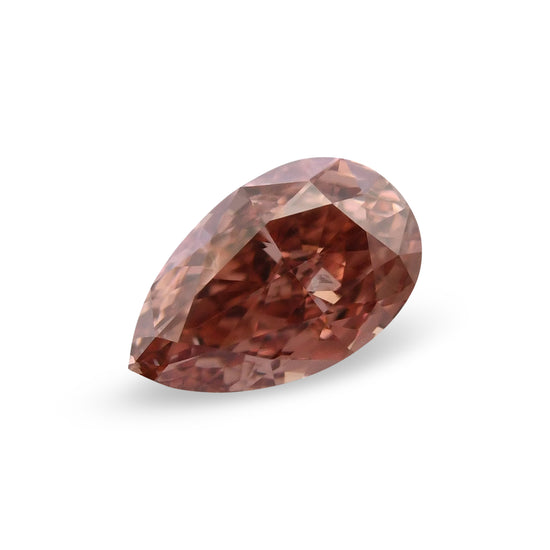 0.28 Carat Fancy Deep Orangy Pink Pear Diamond SI1 GIA