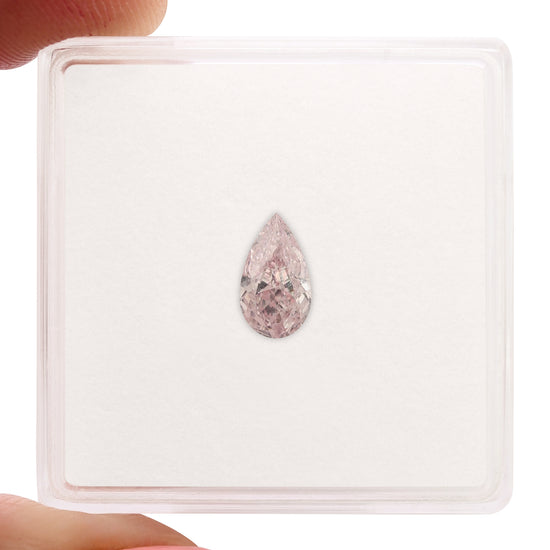 0.50 Carat Fancy Pink Pear Diamond VS2 GIA