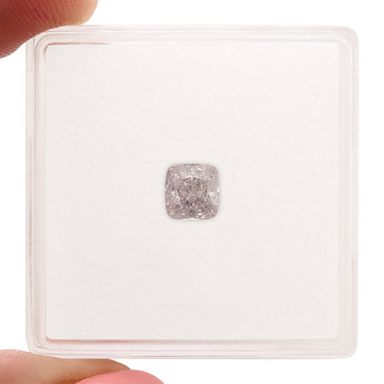 0.58 Carat Fancy Light Purplish Pink Cushion Diamond SI1 GIA