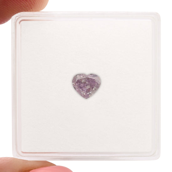 0.51 Carat Fancy Pink Purple HEART Diamond SI2 GIA
