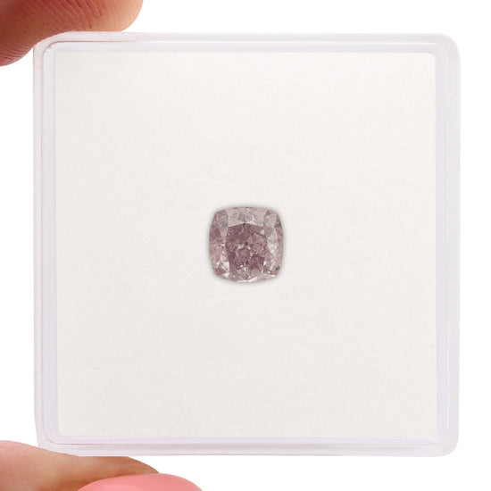 0.71 Carat Fancy Purple Pink Cushion Diamond SI2 GIA