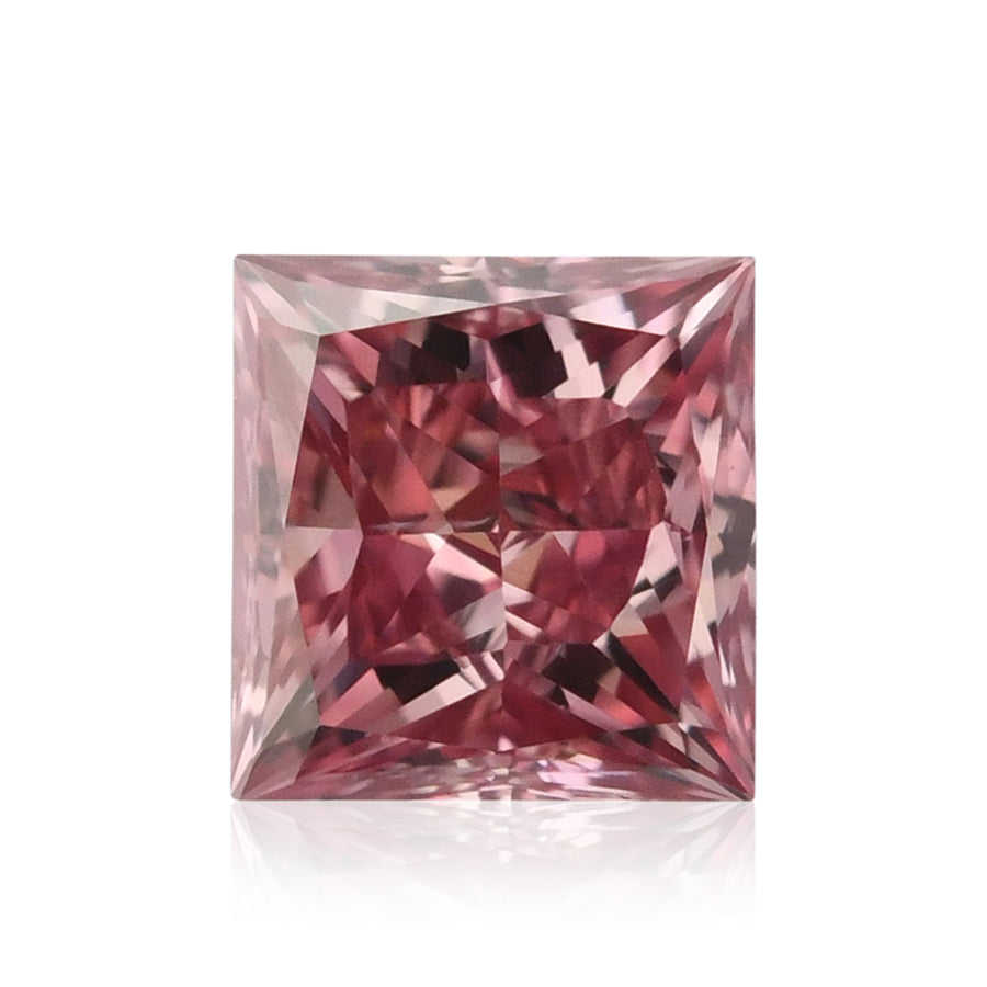 0.20 Carat Fancy Vivid Pink Princess Diamond SI1 GIA