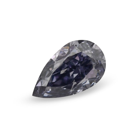 0.20 Carat Fancy Gray Violet Pear Diamond I1 GIA