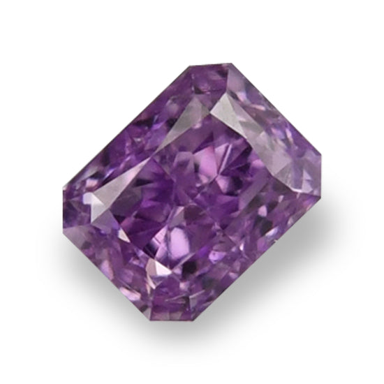 0.07 Carat Fancy Vivid Purple Radiant Diamond (VS2) GIA