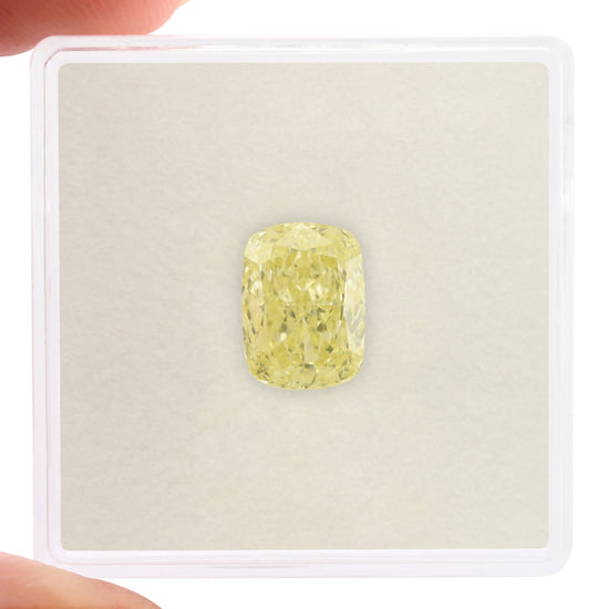 2.03 Carat Fancy Light Yellow Cushion Diamond VVS1 GIA
