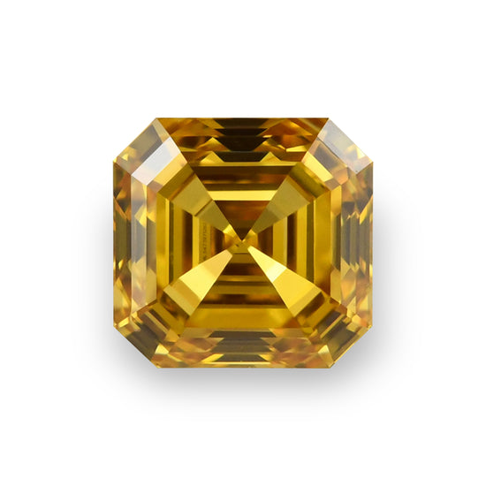 0.73 Carat Fancy Vivid Orange Yellow Asscher Diamond VS1 GIA