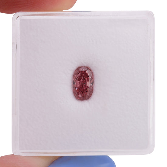 0.76 Carat Fancy Vivid Purplish Pink Cushion Argyle Diamond SI1 GIA