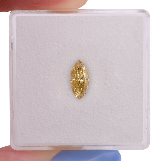 0.46 Carat Fancy Intense Yellow Marquise Diamond VS1 GIA