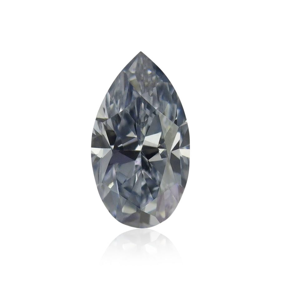 Diamante a Pera Blu Intenso Fantasia da 0,15 Carati SI1 GIA