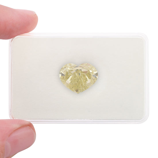 10.01 Carat Fancy Light Brownish Greenish Yellow HEART Diamond SI2 GIA