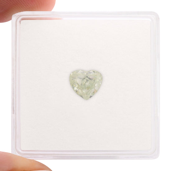 1.01 Carat Fancy Light Green HEART Diamond SI2 GIA