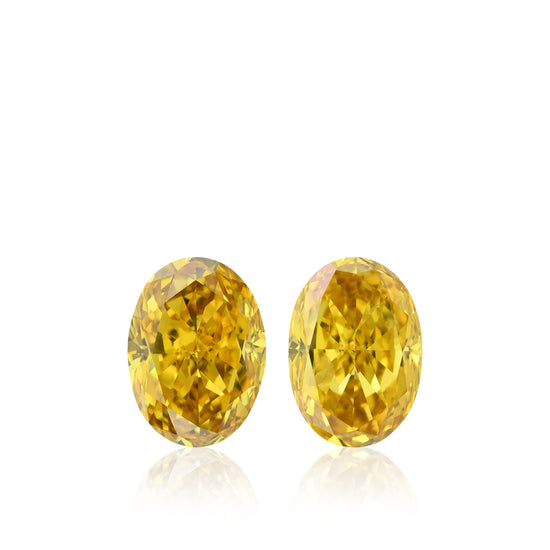 0.87 Carat Fancy Intense Orange Yellow Oval Diamonds (SI1)