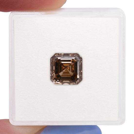 3.11 Carat Fancy Yellow Brown Asscher Diamond SI2 GIA