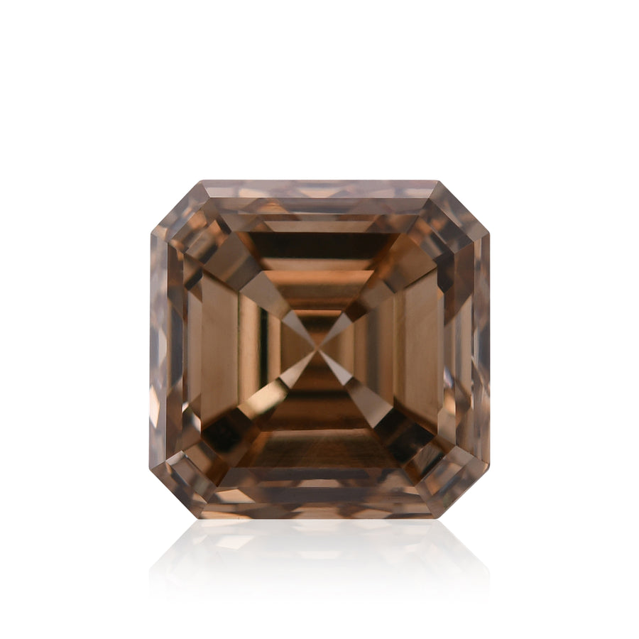 3.11 Carat Fancy Yellow Brown Asscher Diamond SI2 GIA
