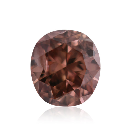 Diamante Ovale Rosa Intenso Fantasia Marrone 0,32 Carati I2 GIA