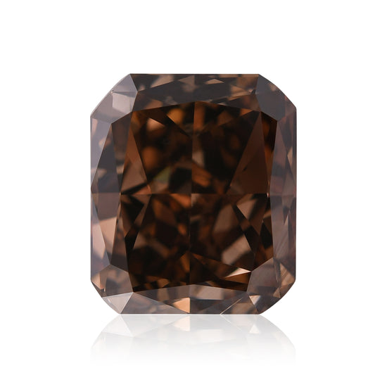 3.65 Karat Fancy Dark Orangy Brown Radiant Diamant SI1 GIA