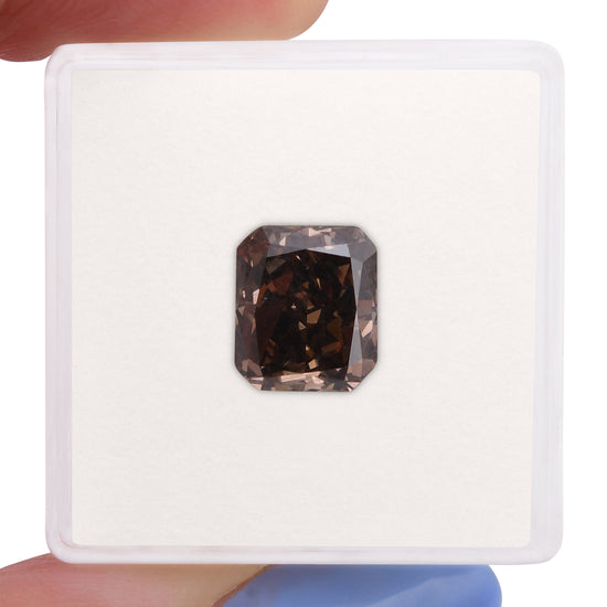 3.65 Carat Fancy Dark Orangy Brown Radiant Diamond SI1 GIA