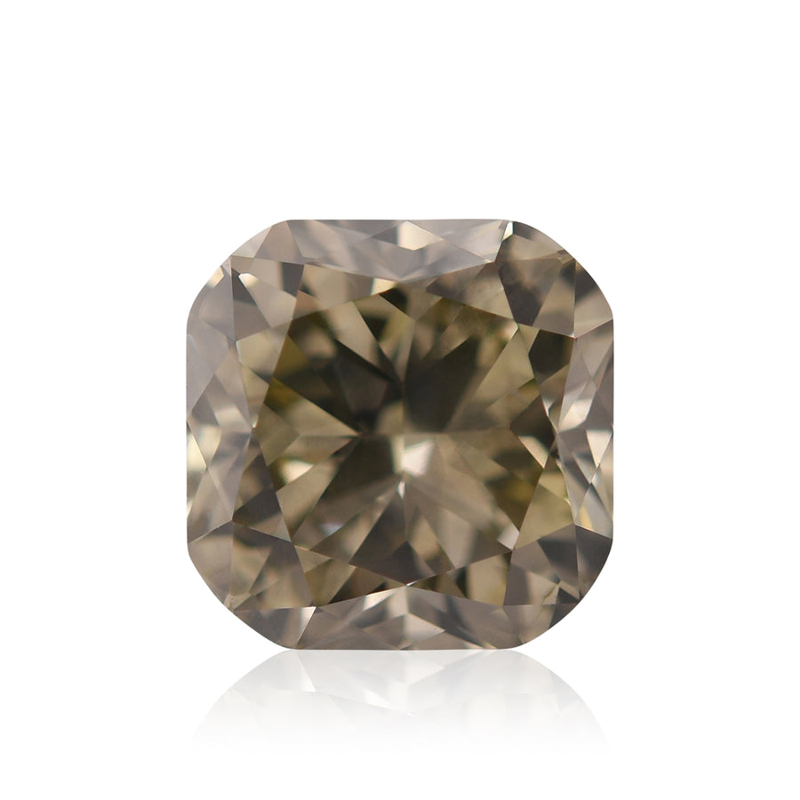 1.42 Carat Fancy Brownish Greenish Yellow Cushion Diamond SI2 GIA