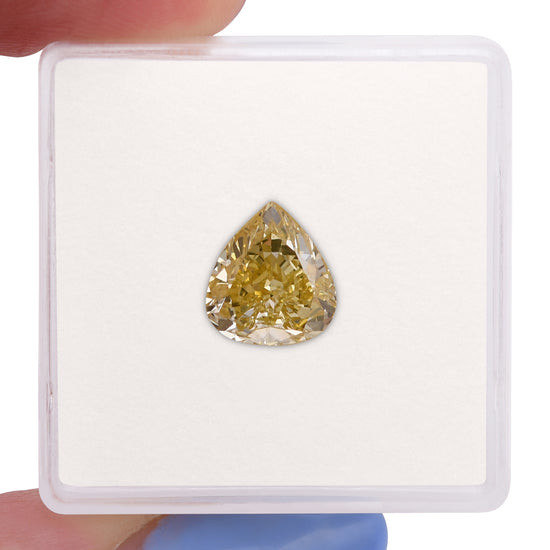 2.04 Carat Fancy Brownish Yellow Pear Diamond SI2 GIA