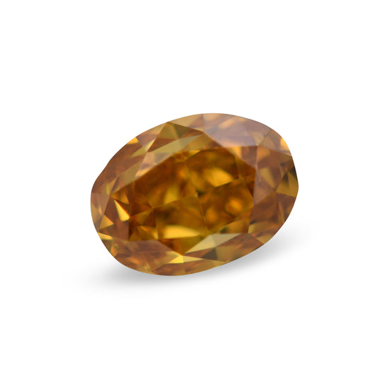 0.35 Carat Fancy Deep Orange Yellow Oval Diamond (SI2) GIA
