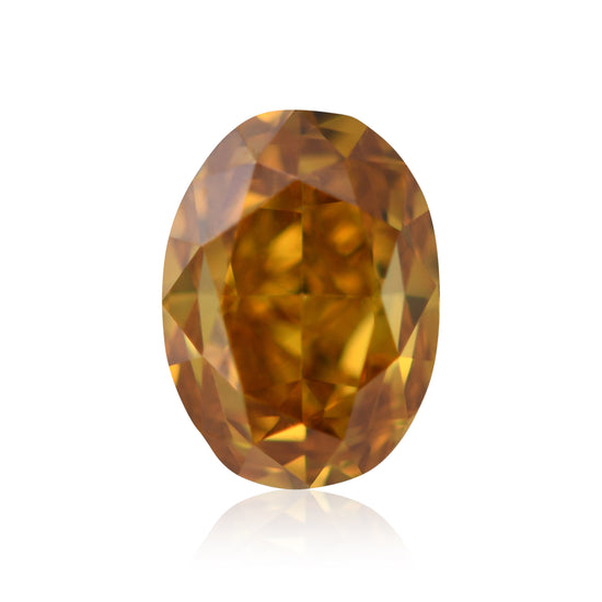 Diamante Ovale Giallo Arancio Intenso Fantasia da 0,35 Carati (SI2) GIA