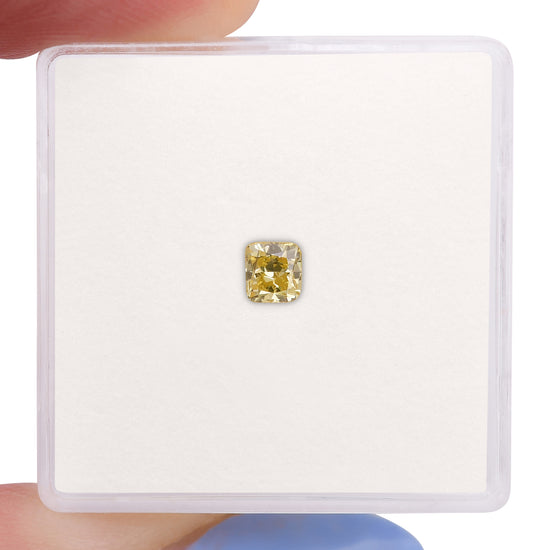 0.30 Carat Fancy Intense Yellow Cushion Diamond SI2 GIA