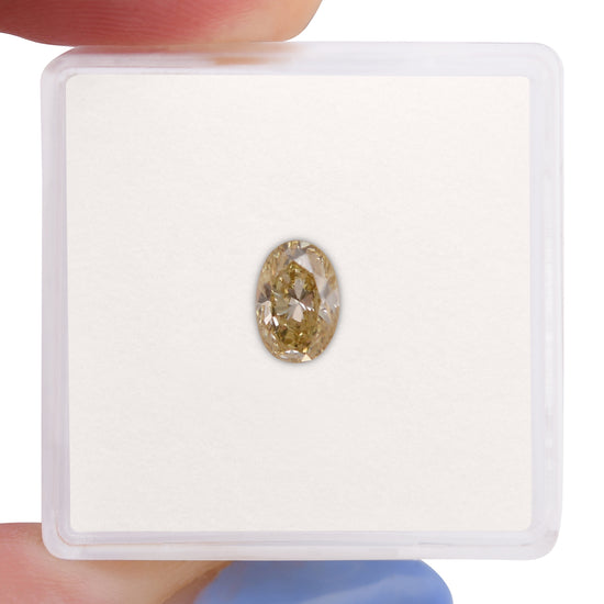 0.65 Carat Fancy Brownish Yellow Oval Diamond VVS2 GIA