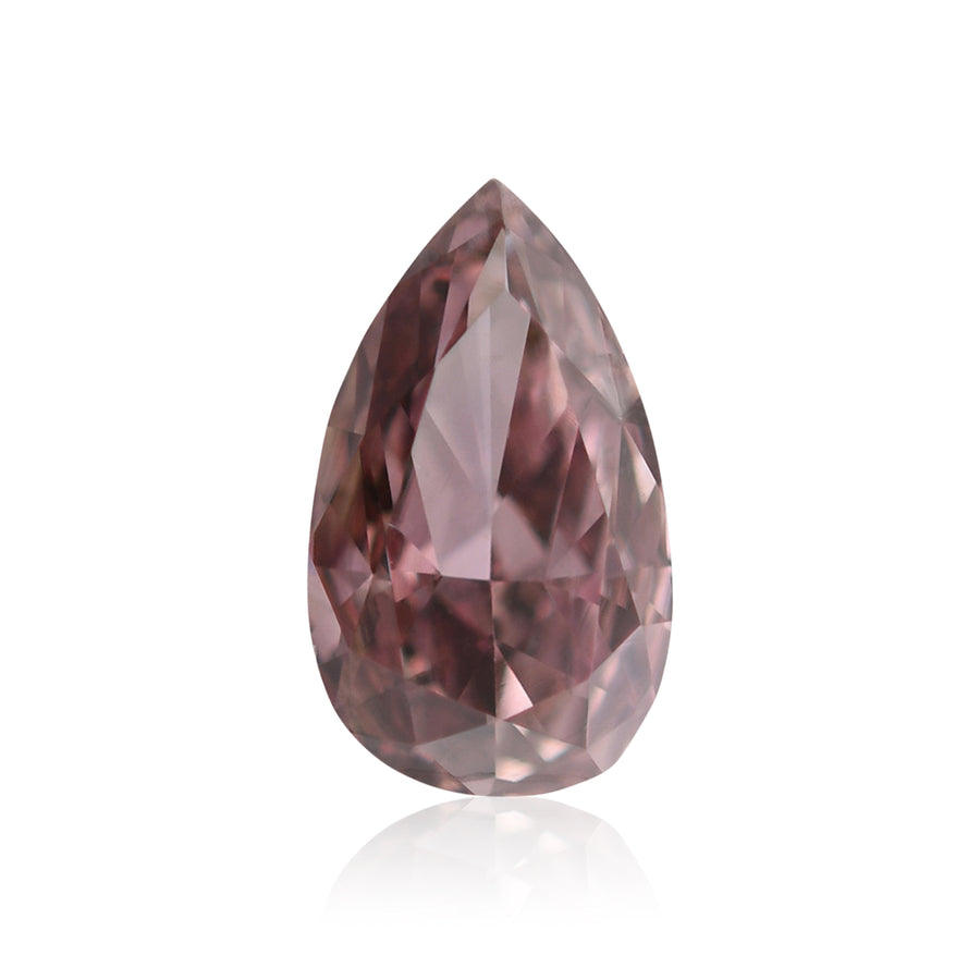 0.21 Carat Fancy Dark Pink Brown Pear Diamond SI2 GIA