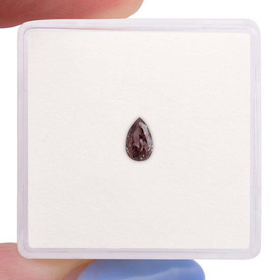 0.21 Carat Fancy Dark Pink Brown Pear Diamond SI2 GIA