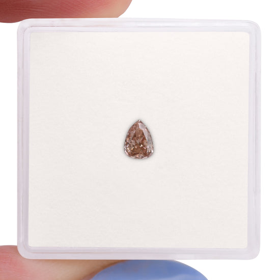 0.20 Carat Fancy Pink Brown Pear Diamond SI2 GIA