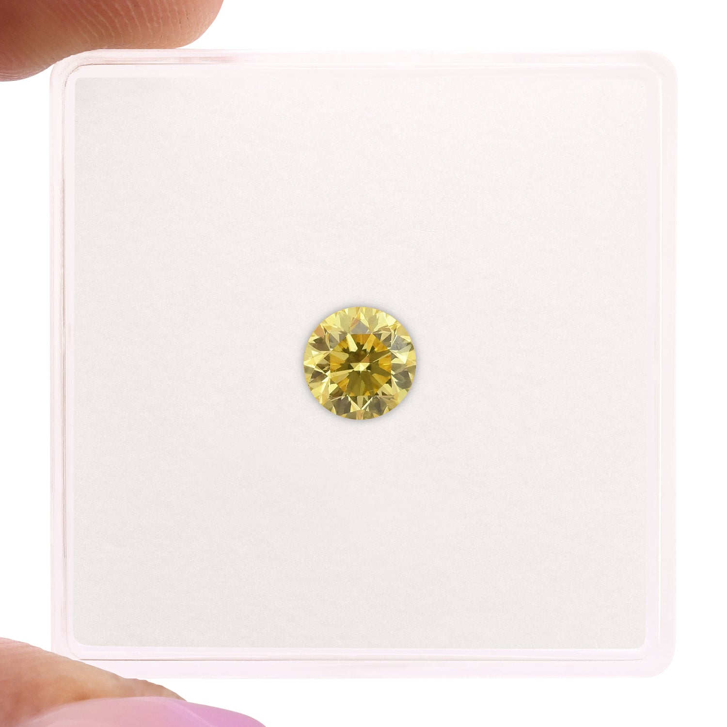 0.52 Carat Fancy Intense Yellow Round Brilliant Diamond VS1 GIA