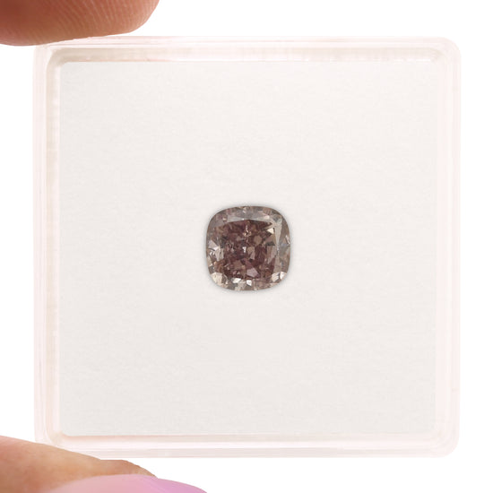 1.03 Carat Fancy Brown Pink Cushion Diamond SI2 GIA