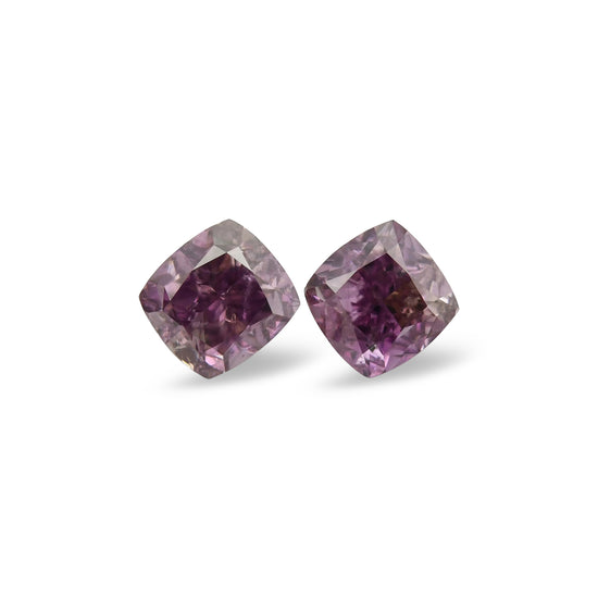 0.50 Carat Fancy Deep Purple Pink Cushion Diamonds I1