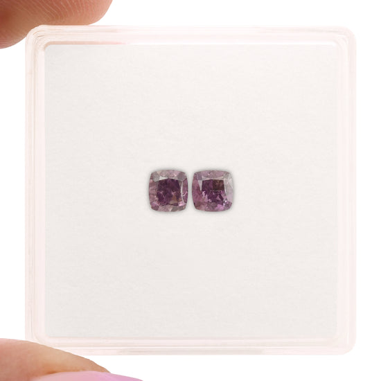 0.50 Carat Fancy Deep Purple Pink Cushion Diamonds I1