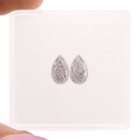 0.92 Carat Fancy Light Pinkish Purple Pear Diamonds VS1