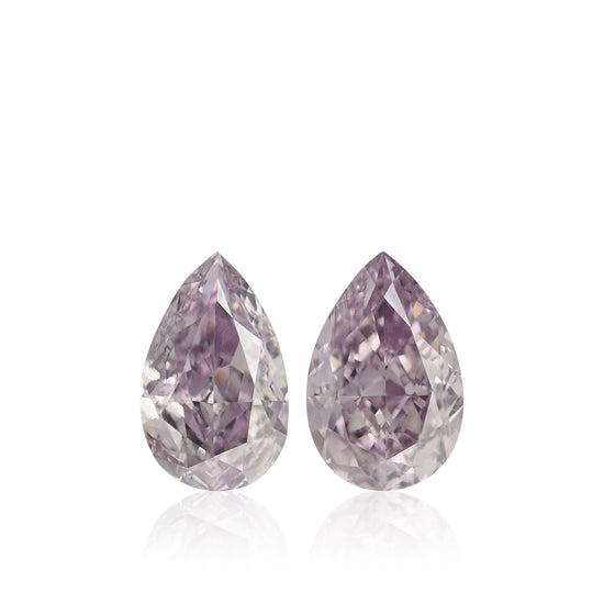 0.58 Carat Fancy Pink Purple Pear Diamonds VS2