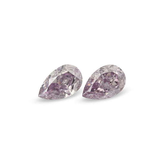 0.58 Carat Fancy Pink Purple Pear Diamonds VS2