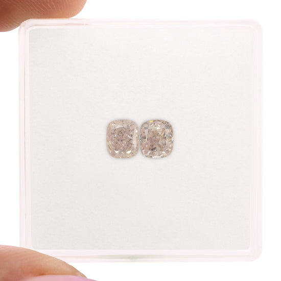 0.80 Carat Fancy Light Purplish Pink Cushion Diamonds SI1