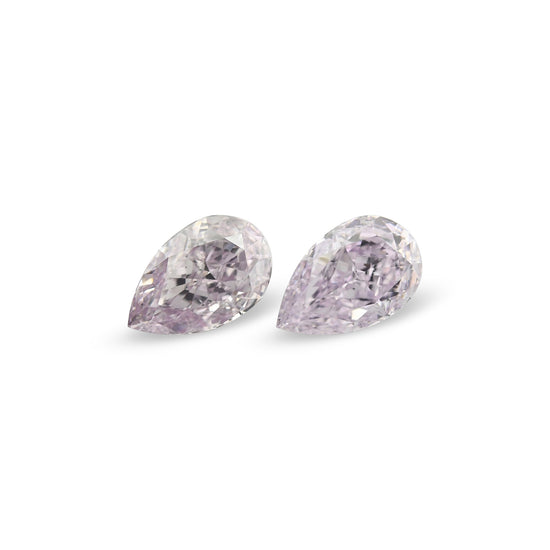 0.91 Carat Fancy Light Pinkish Purple Pear Diamonds SI1