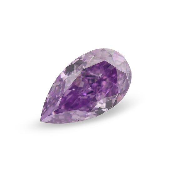 0.23 Carat Fancy Vivid Purple Pear Diamond SI2 GIA