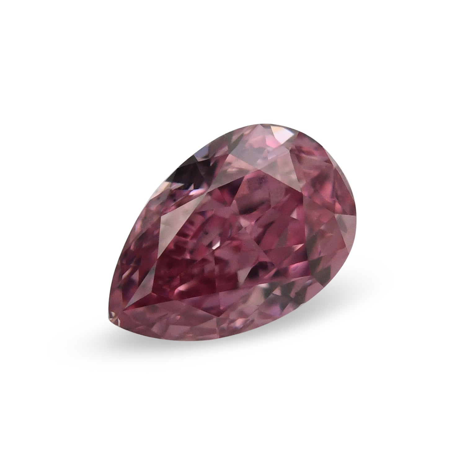 0.15 Carat Fancy Vivid Purplish Pink Pear Diamond SI1 GIA