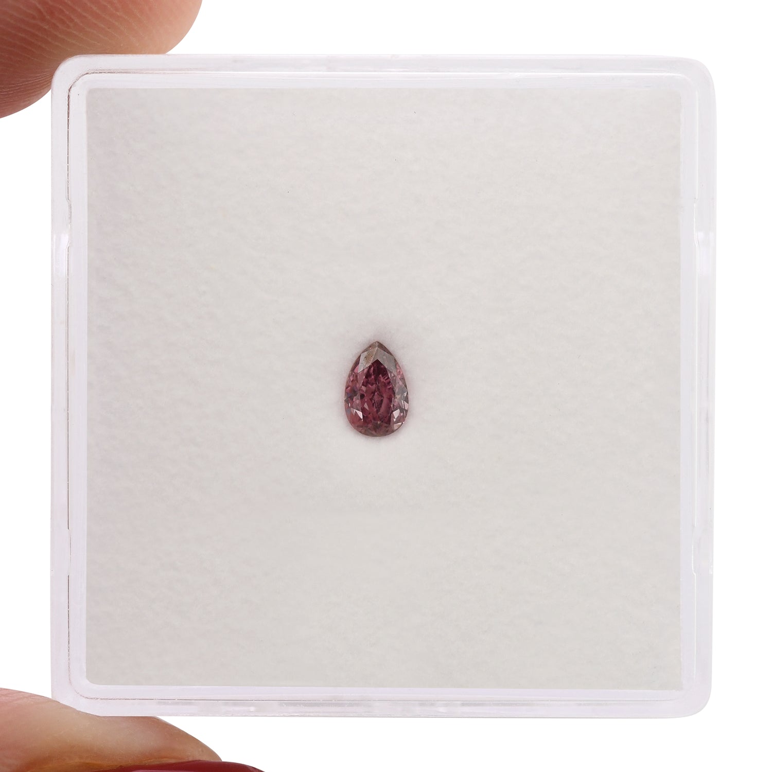 0.15 Carat Fancy Vivid Purplish Pink Pear Diamond SI1 GIA