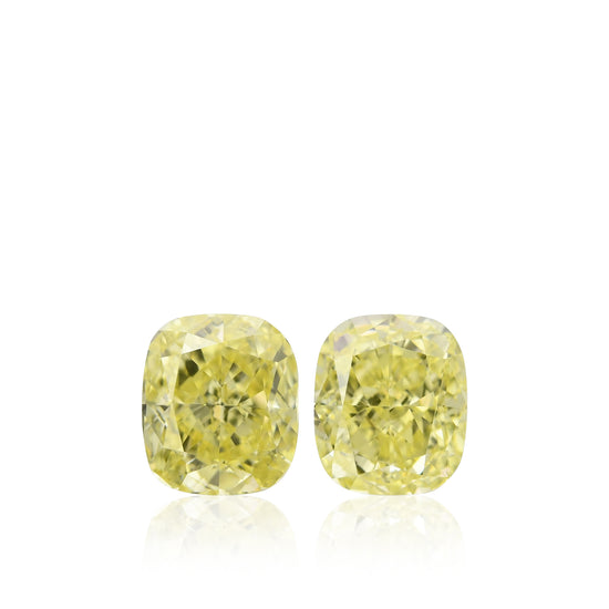 1.35 Carat Fancy Yellow Cushion Diamonds VS1