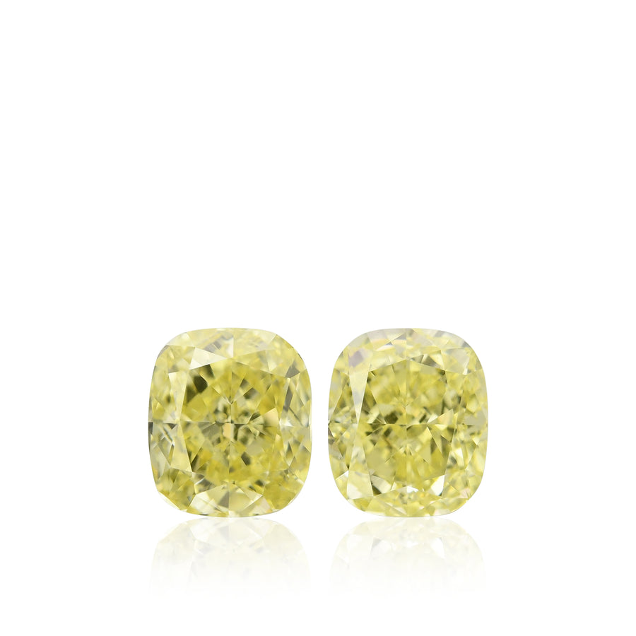 1.35 Carat Fancy Yellow Cushion Diamonds VS1 GIA