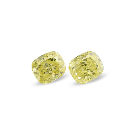 1.35 Carat Fancy Yellow Cushion Diamonds VS1